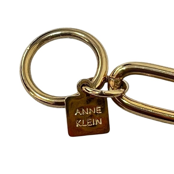 VTG AK ANNE KLEIN Classic Heavy Gold-tone Chain Link Metal Necklace 26" - Picture 8 of 15